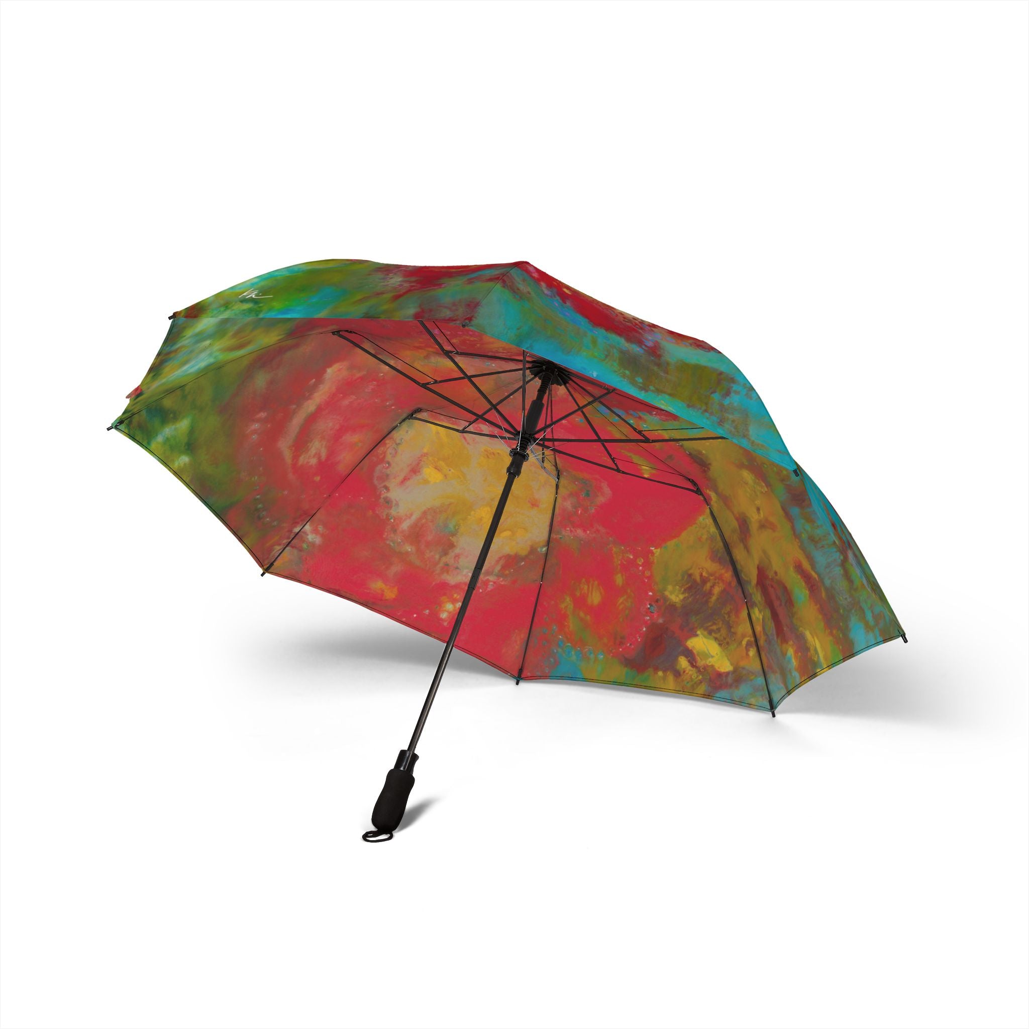 Colorful umbrella with a abstract floral design - Art on the Go!