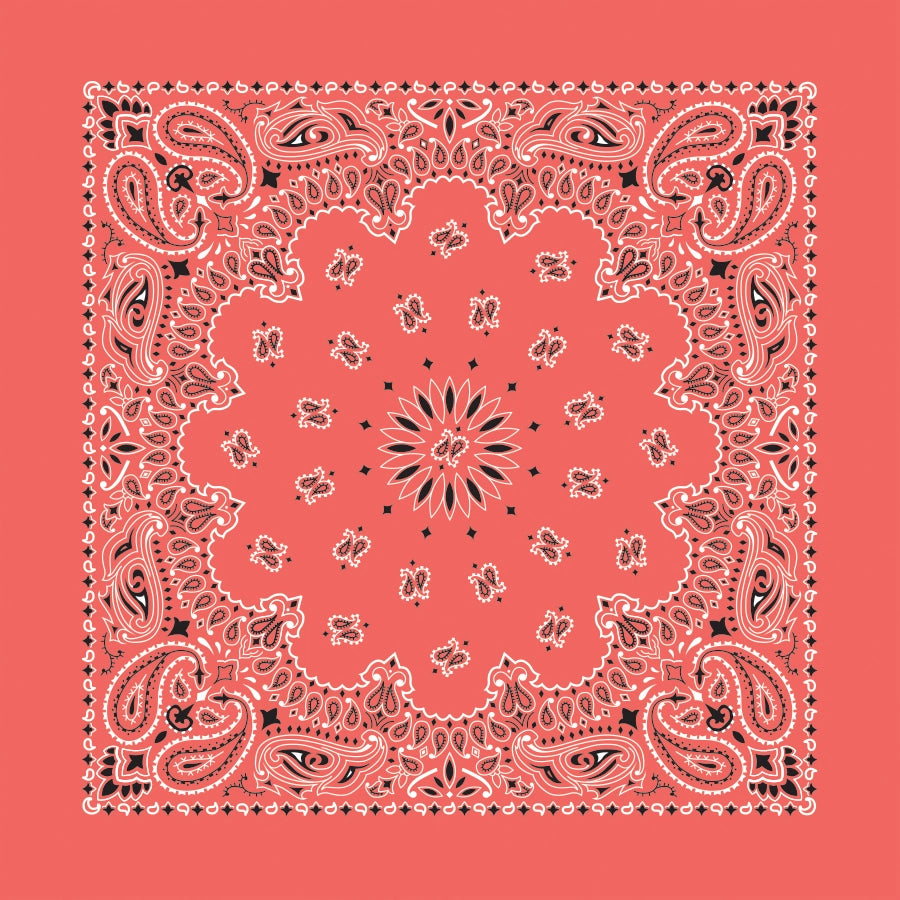 Classic 100% Cotton paisley pattern bandana in honeysuckle orange color Made in USA
