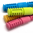 Colorful erasers made in Germany by Kum on a white background