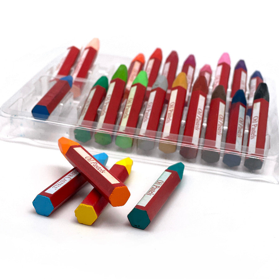 Oil Pastels in Storage Case - Stubby Pencil Studio