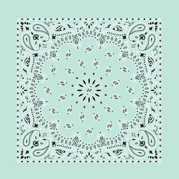 Classic 100% Cotton paisley bandana mint green Made in USA