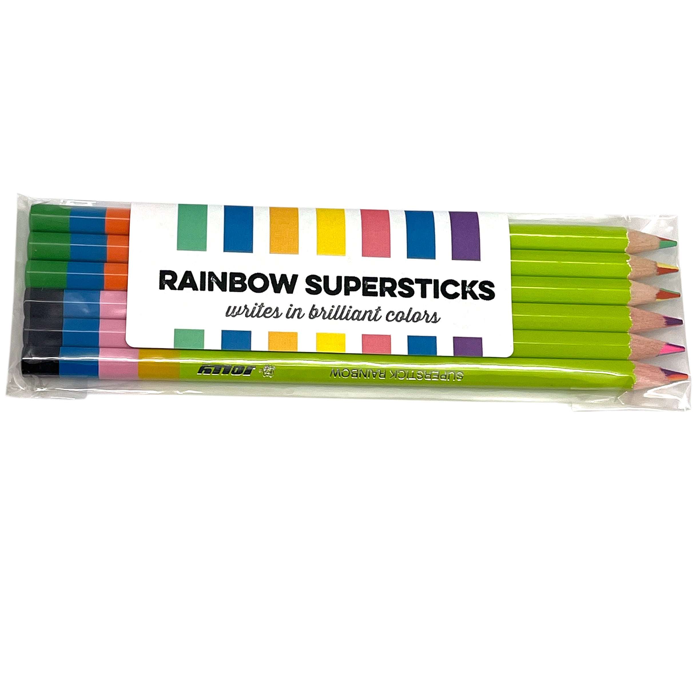 Set of 6 colored pencils with multi colors in each pencil