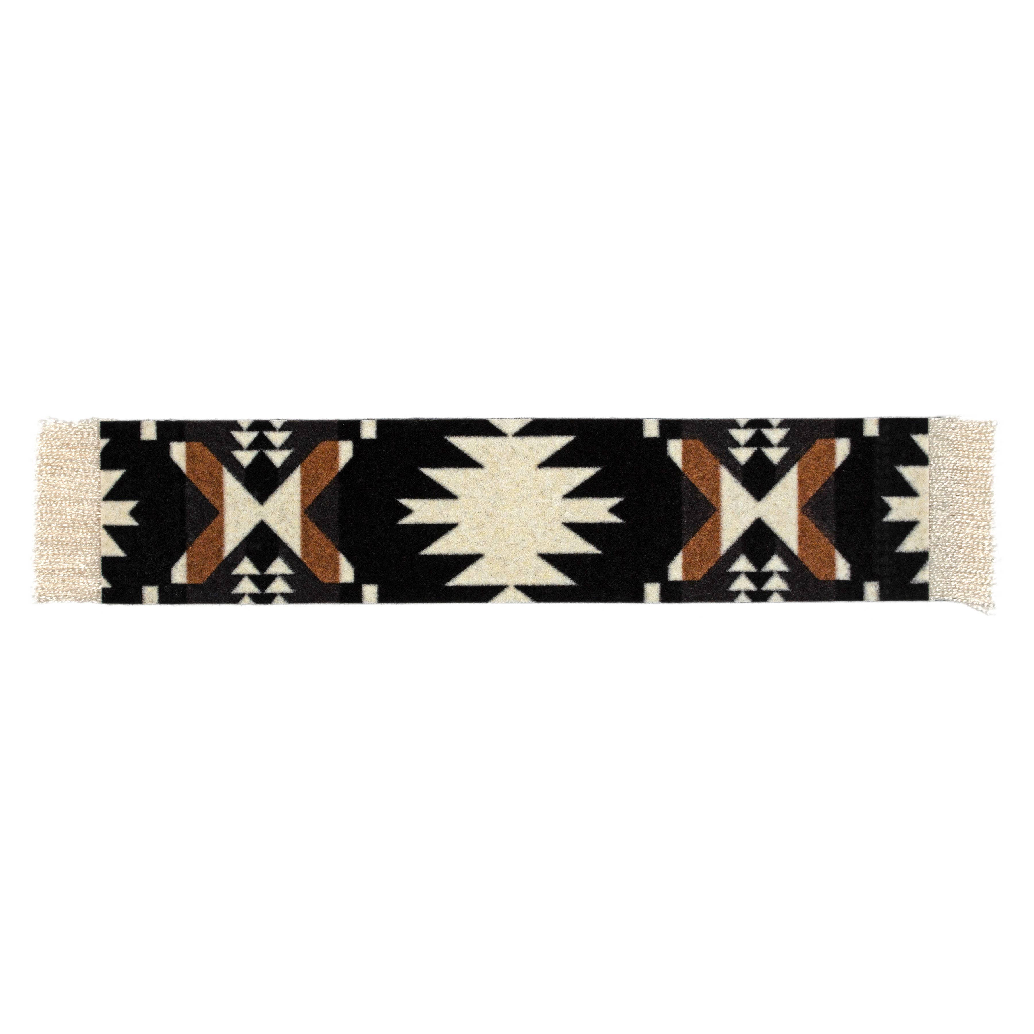 Woven Pendleton pattern bookmark with geometric pattern on a white background