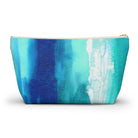 Zipper pouch Coastal aesthetic, Caribbean blues, turquoise, beach accessories art by Kate Hargrave