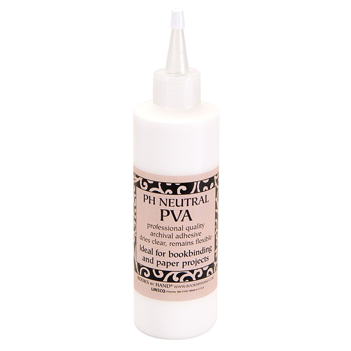 A white bottle of pH Neutral PVA Adhesive with a label that includes product information.