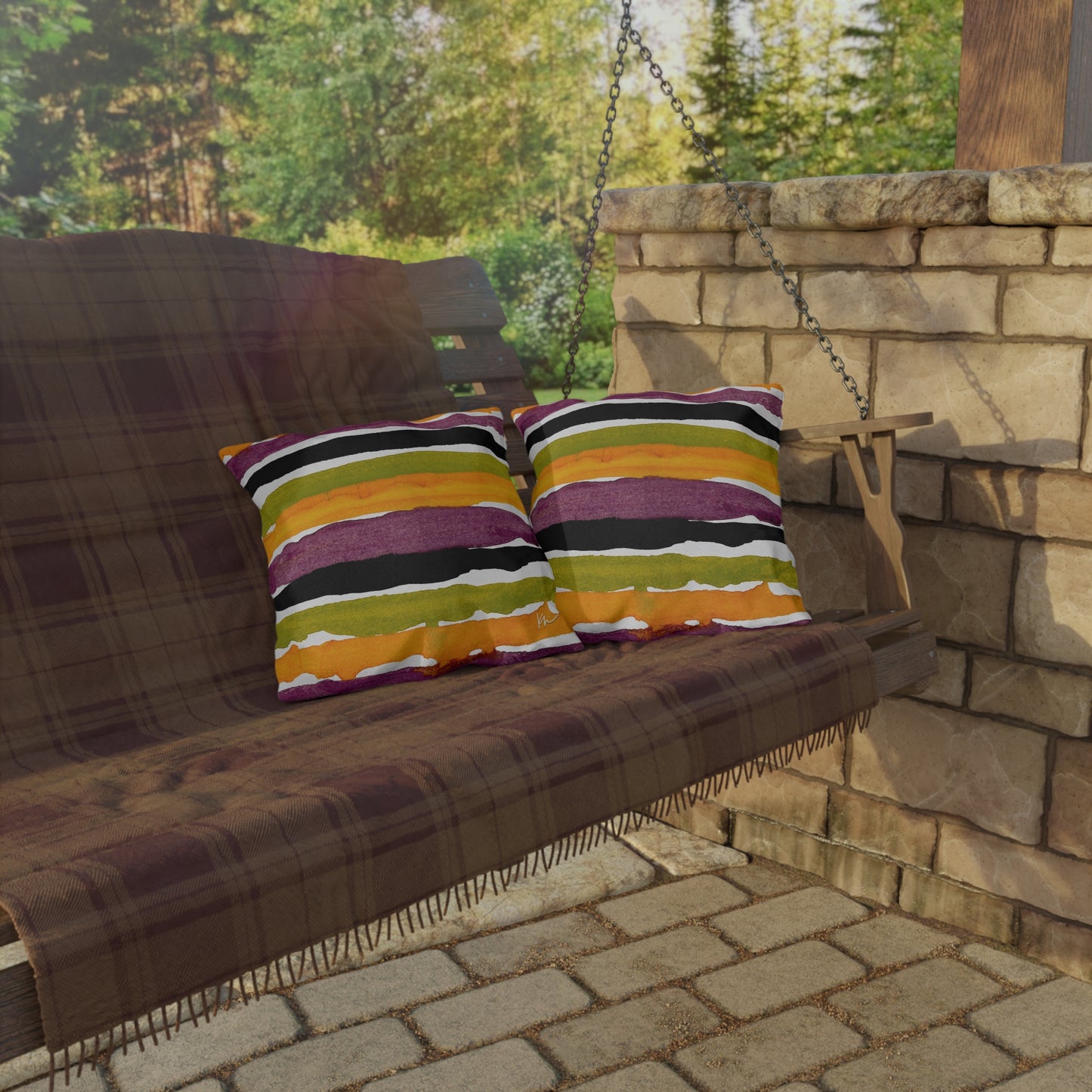 Outdoor Pillows Spooky Stripes