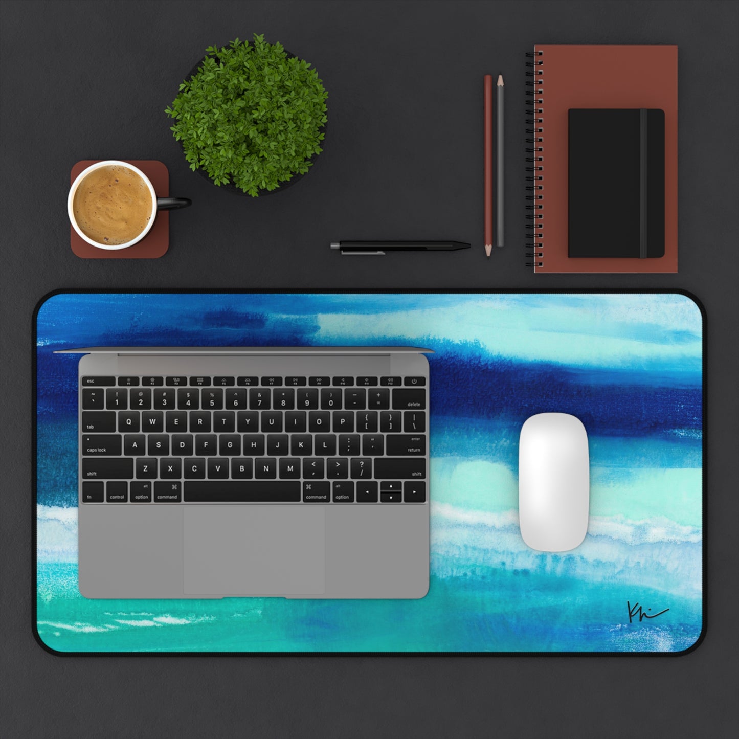 Desk Mat Blue Hues