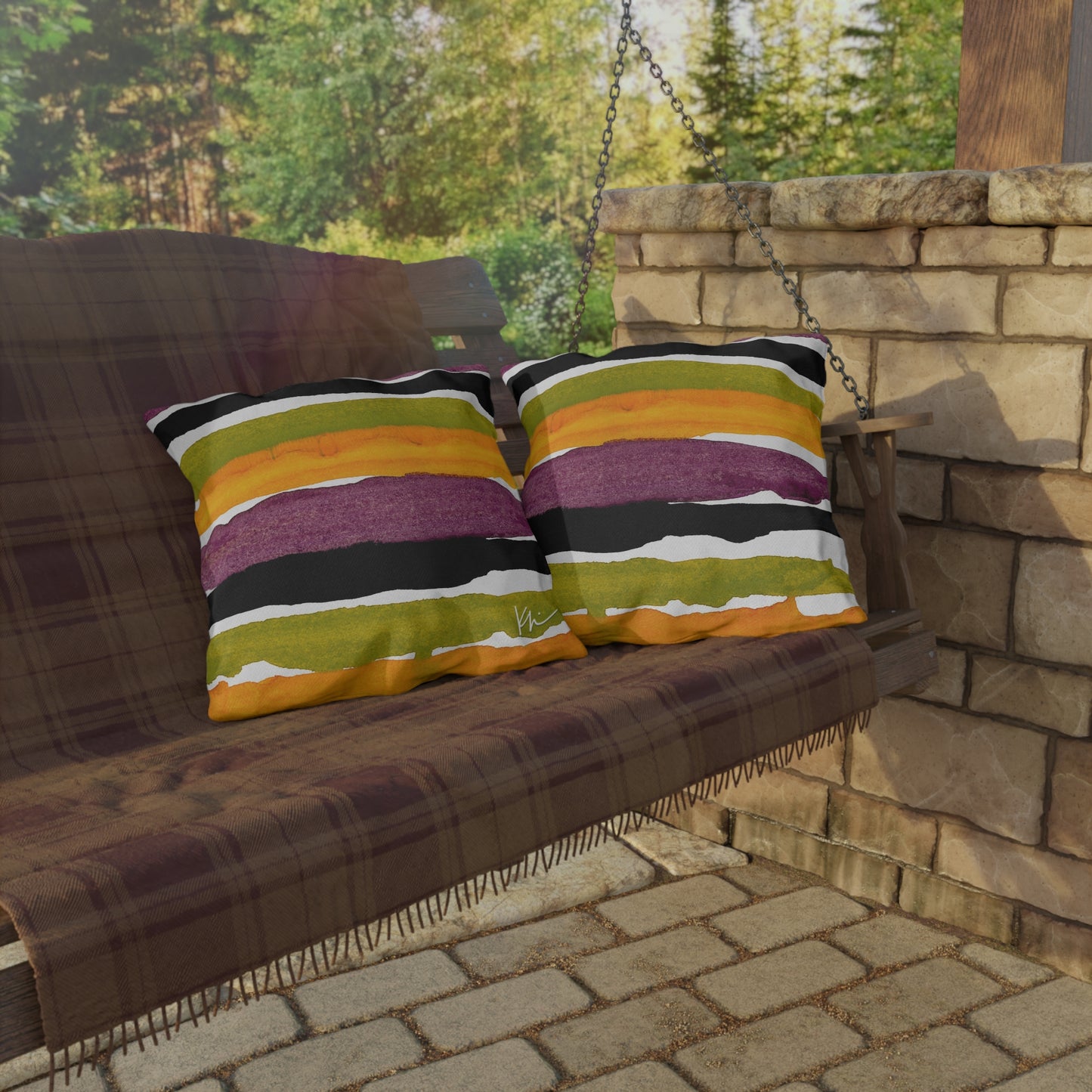 Outdoor Pillows Spooky Stripes