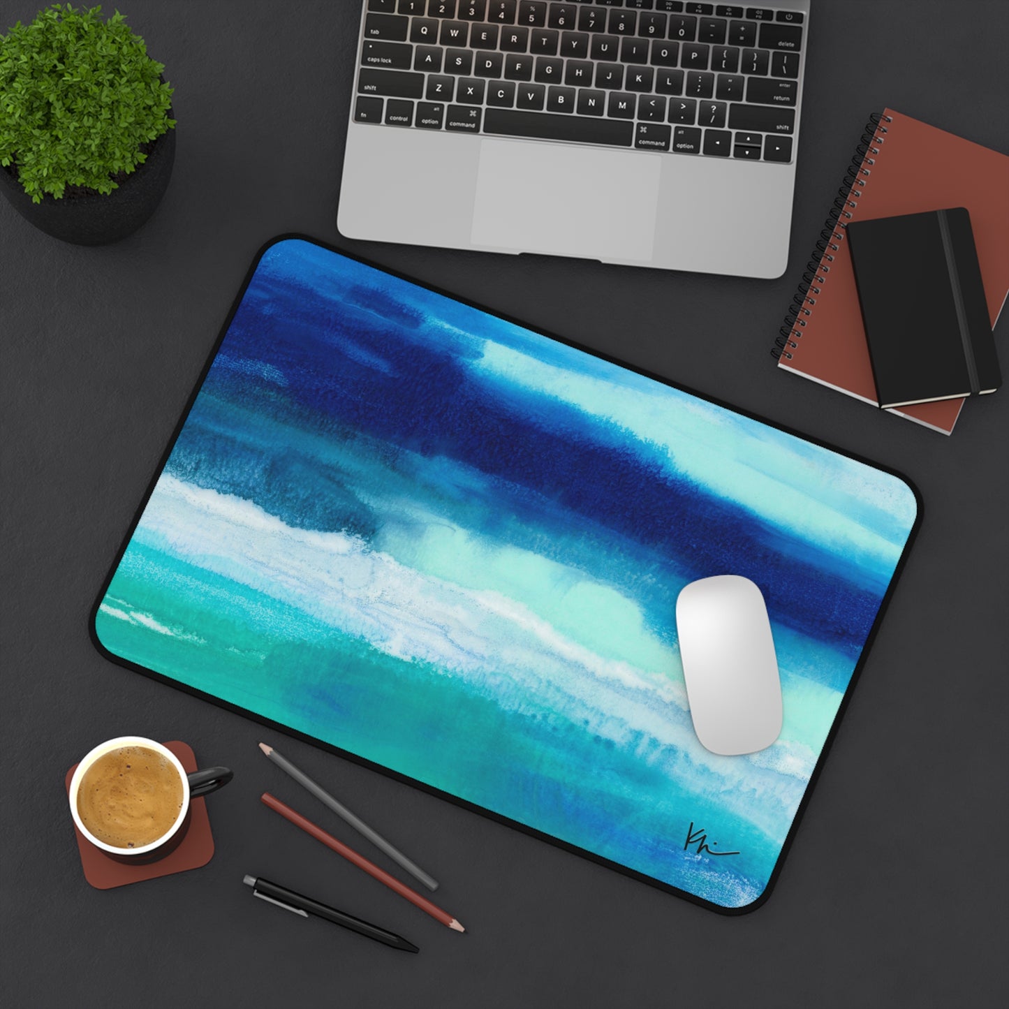 Desk Mat Blue Hues