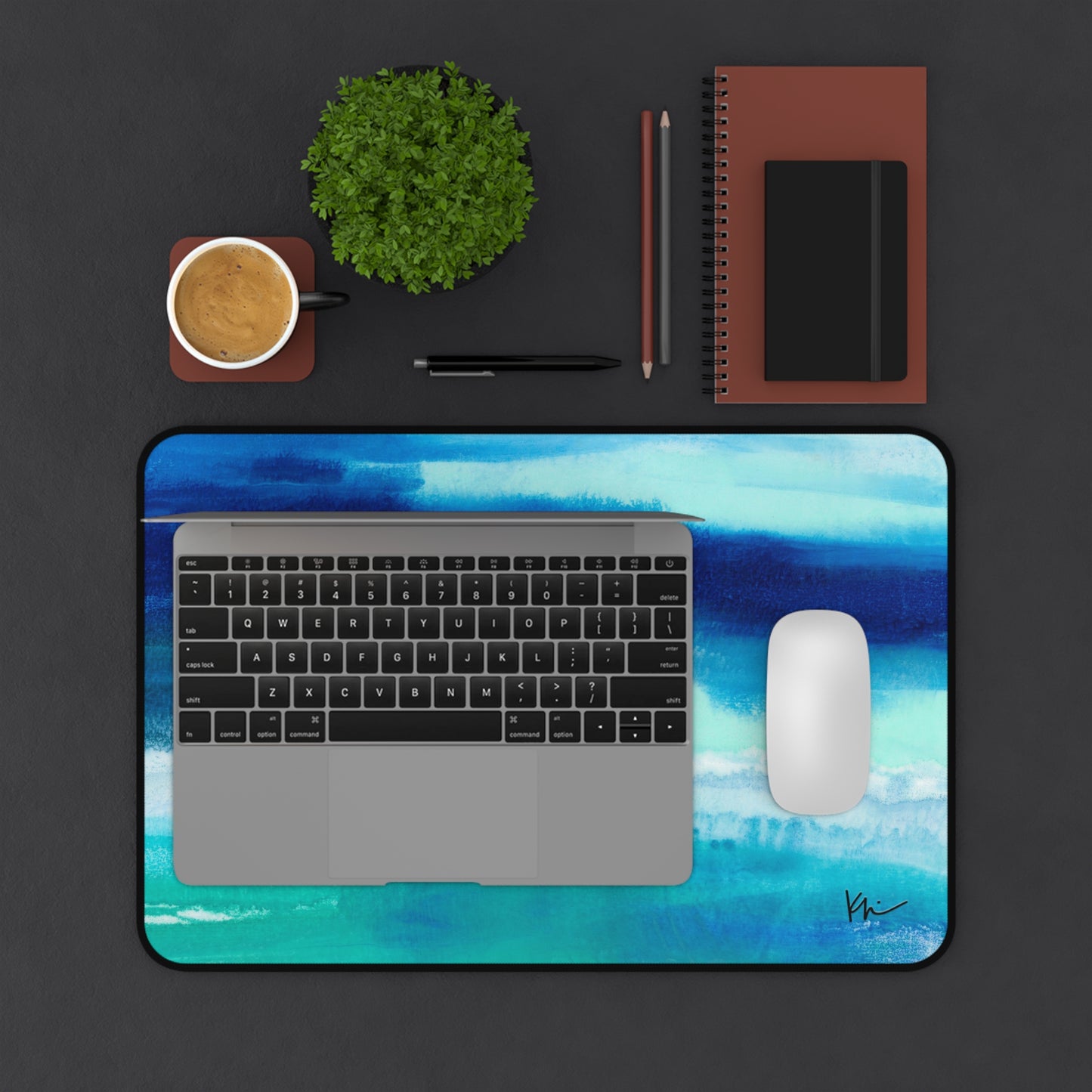 Desk Mat Blue Hues