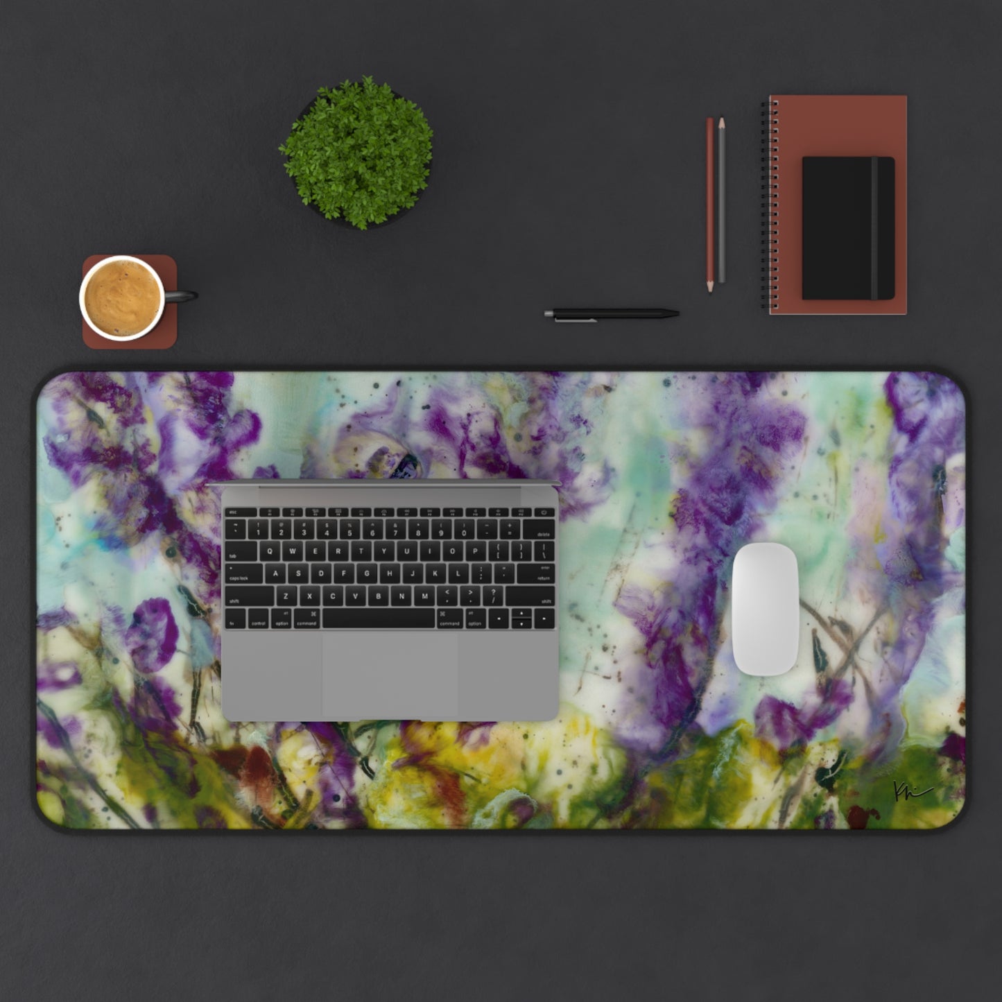 Desk Mat Purple Wildflowers