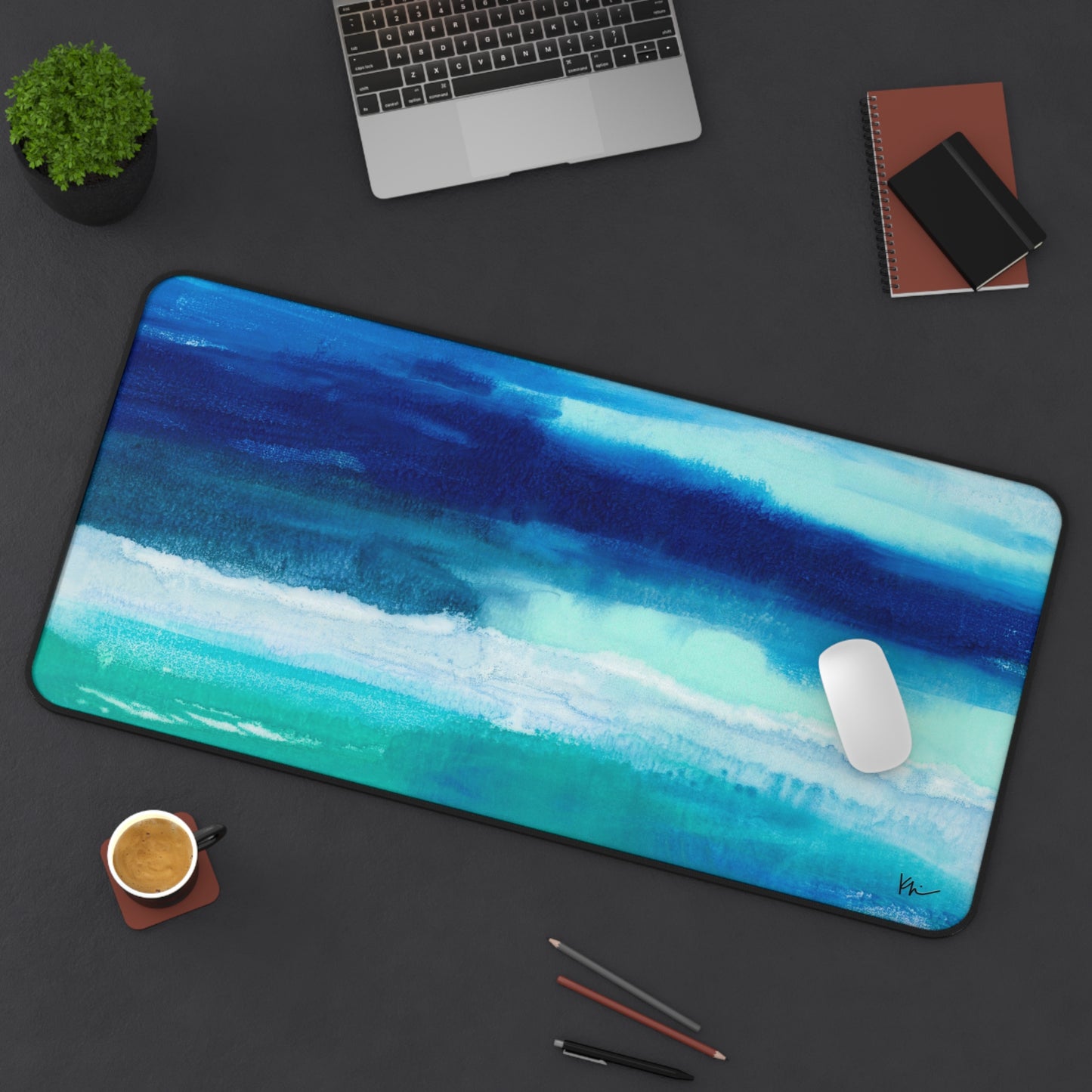 Desk Mat Blue Hues