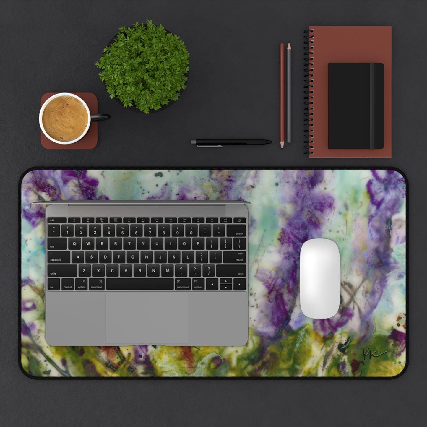 Desk Mat Purple Wildflowers