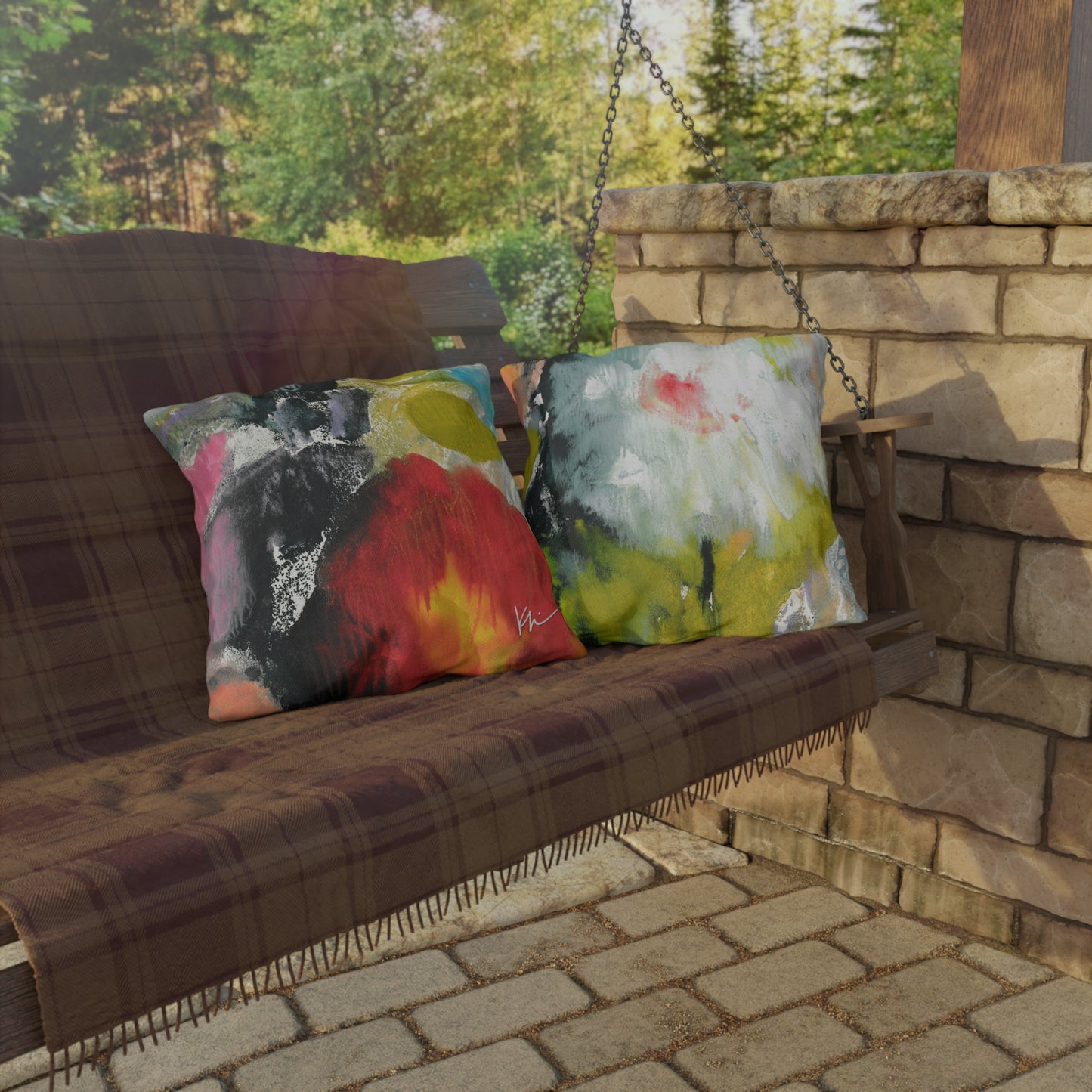 Outdoor Pillows Water Garden