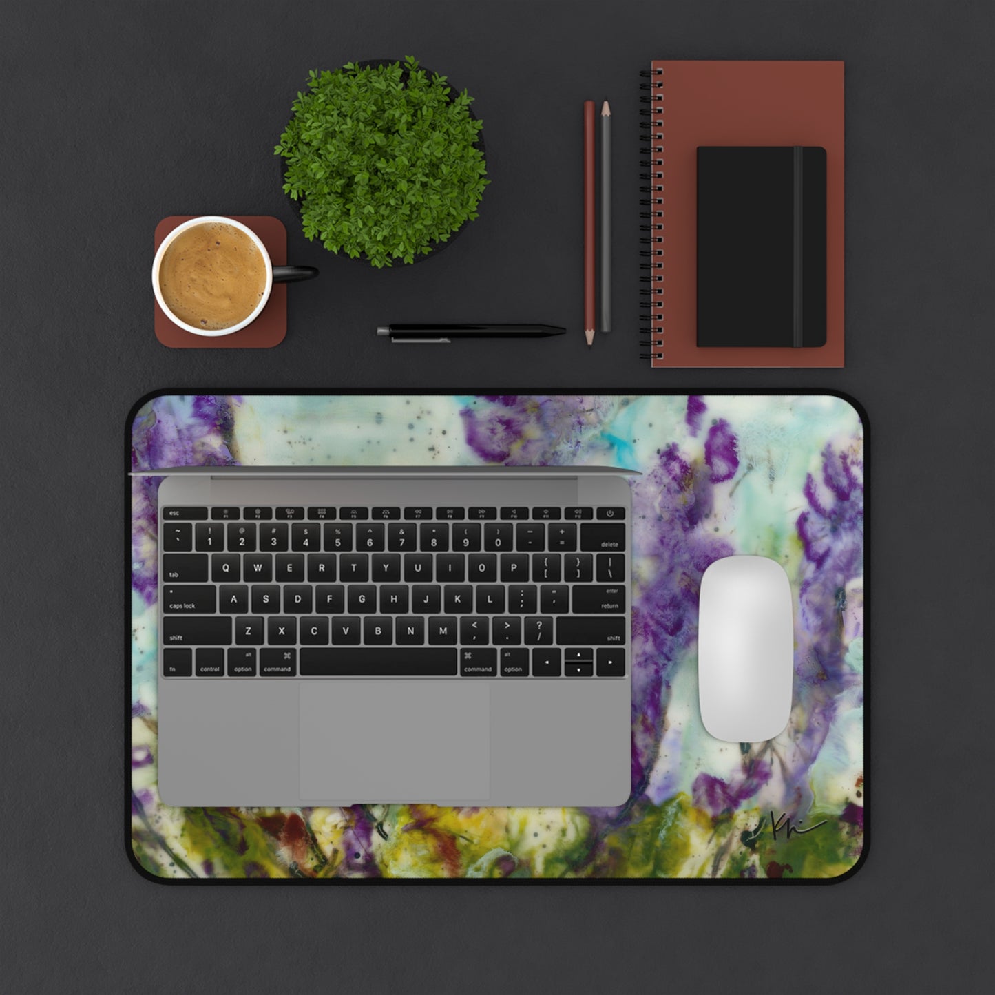 Desk Mat Purple Wildflowers