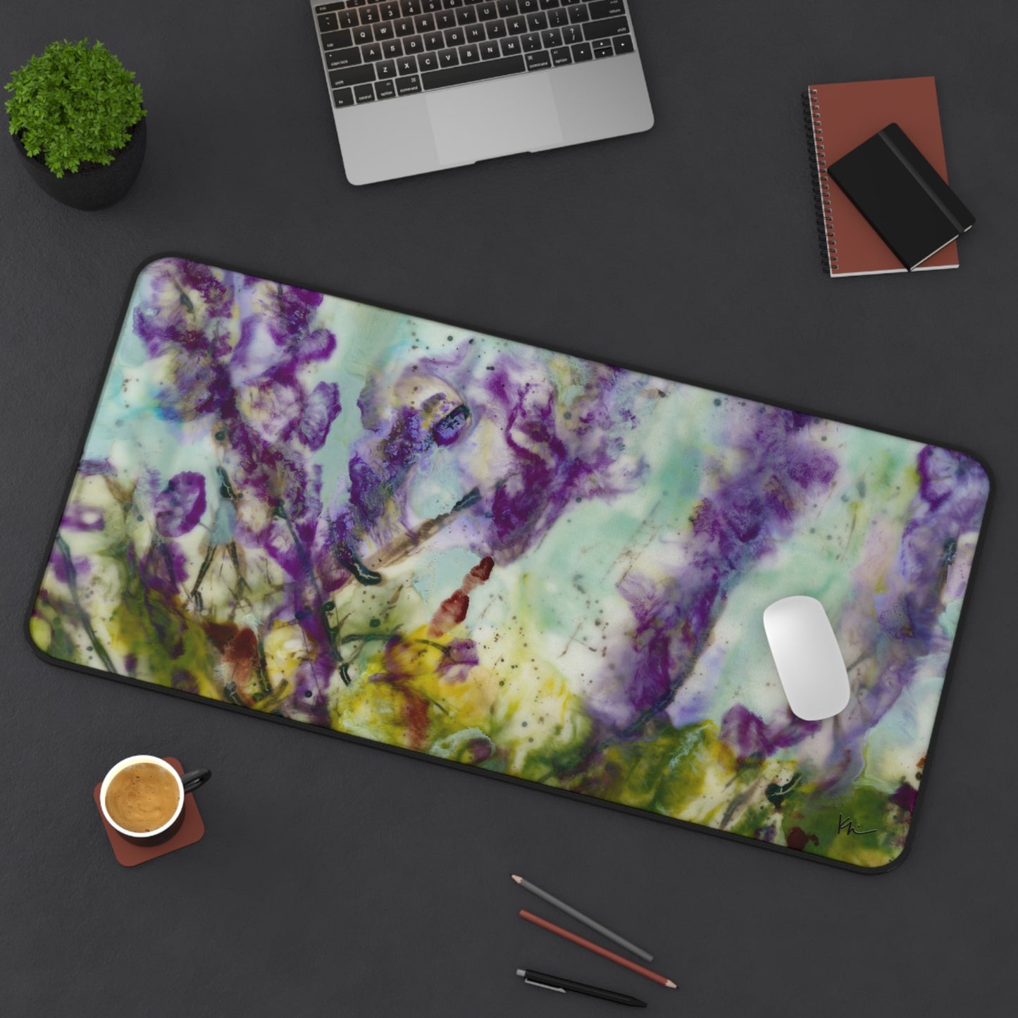 Desk Mat Purple Wildflowers