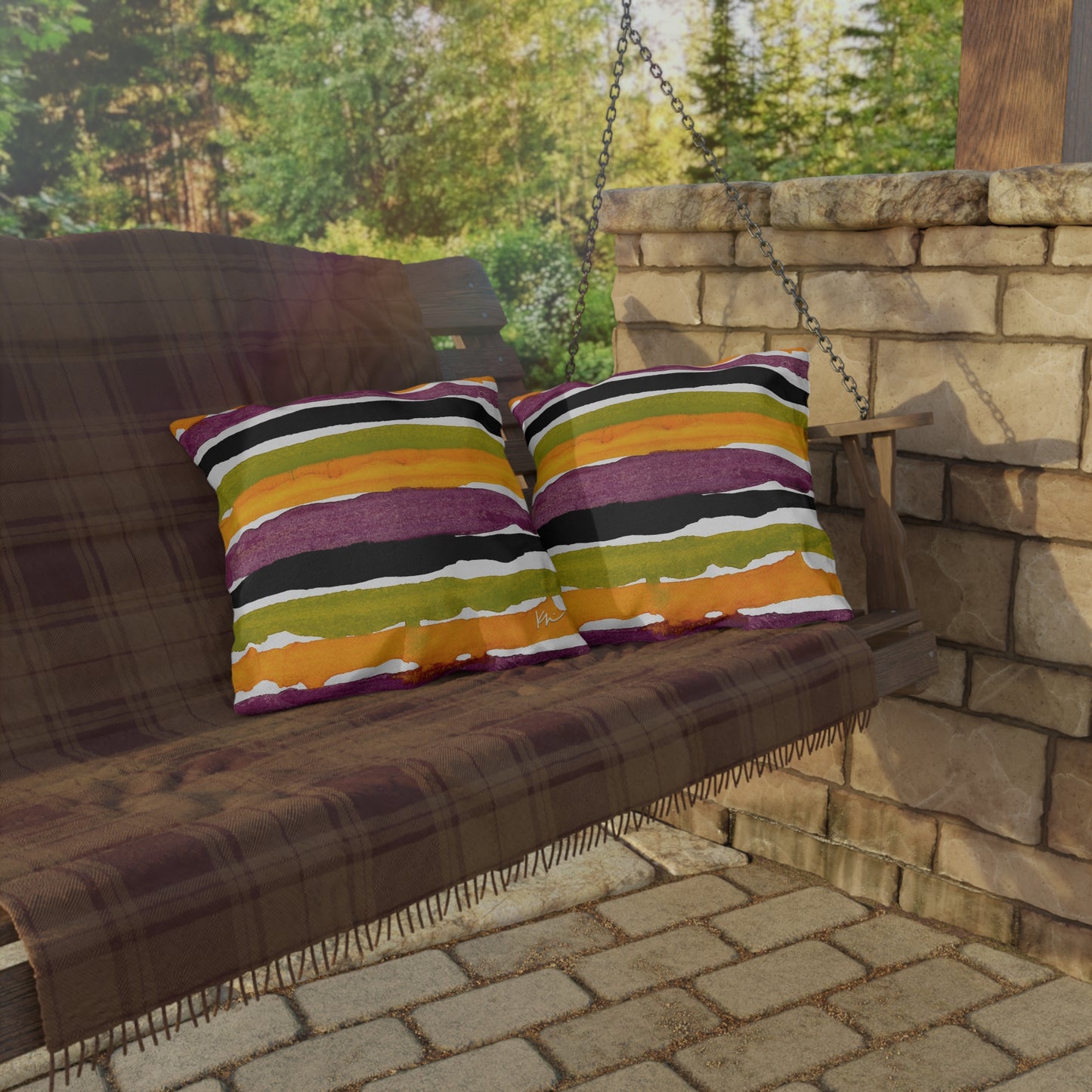 Outdoor Pillows Spooky Stripes