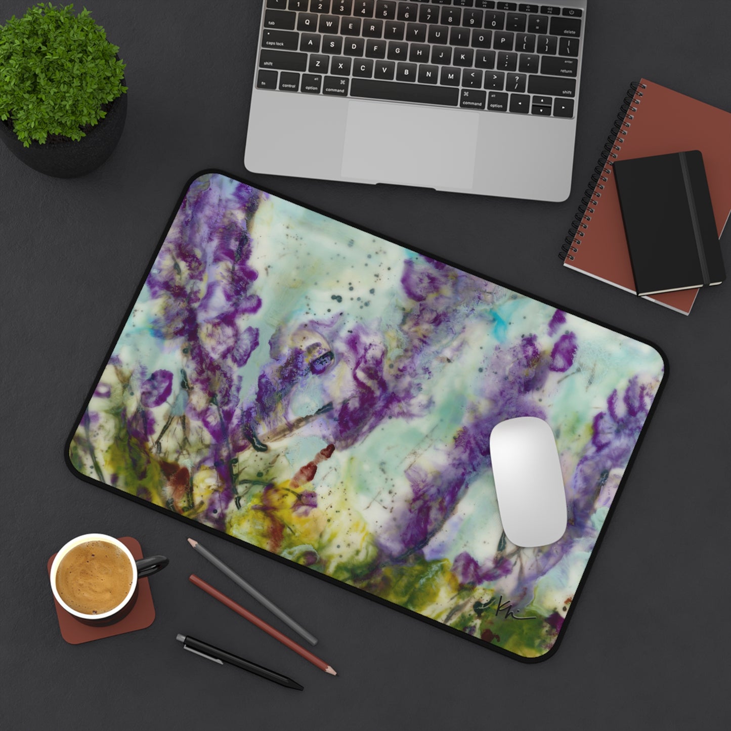 Desk Mat Purple Wildflowers