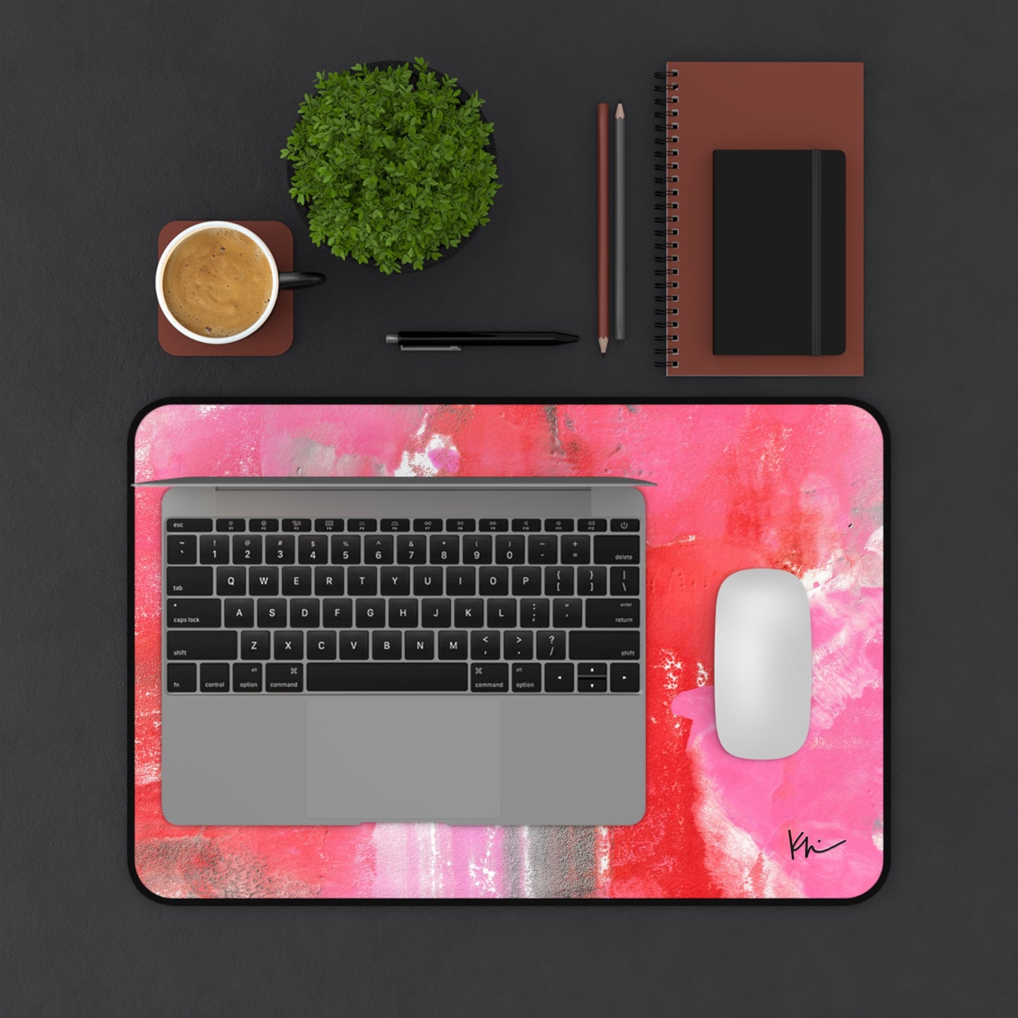 Desk Mat Pink + Red