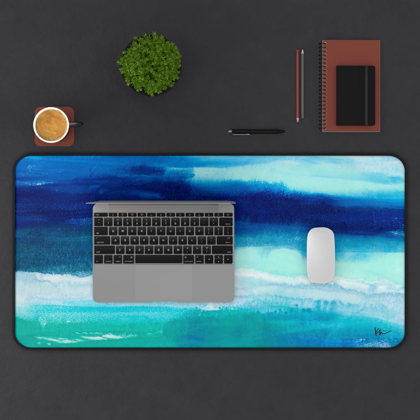 Desk Mat Blue Hues