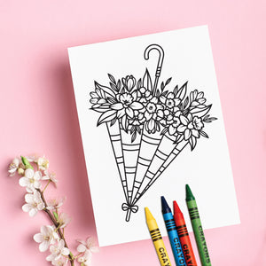 April Showers Coloring cards