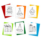 Birthday thank you notes to color in and express gratitude.