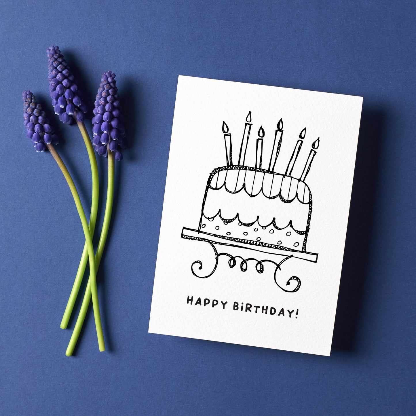 Happy birthday greeting card to color in and wish happy birthday.