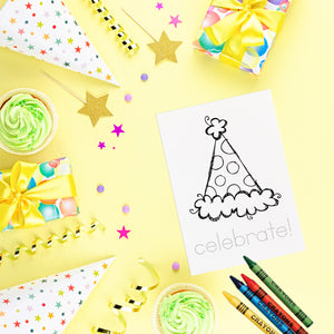 Happy Birthday Doodle Wishes Coloring Cards