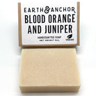 Blood Orange and Juniper handmade soap against white background