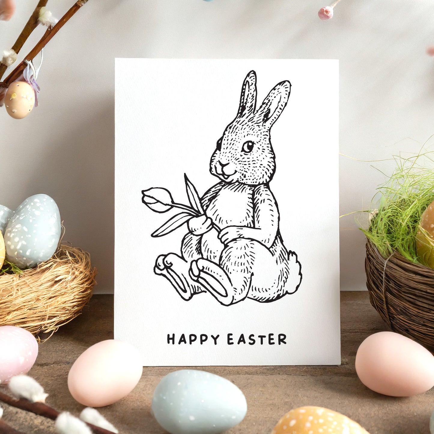 Happy Easter Coloring Cards