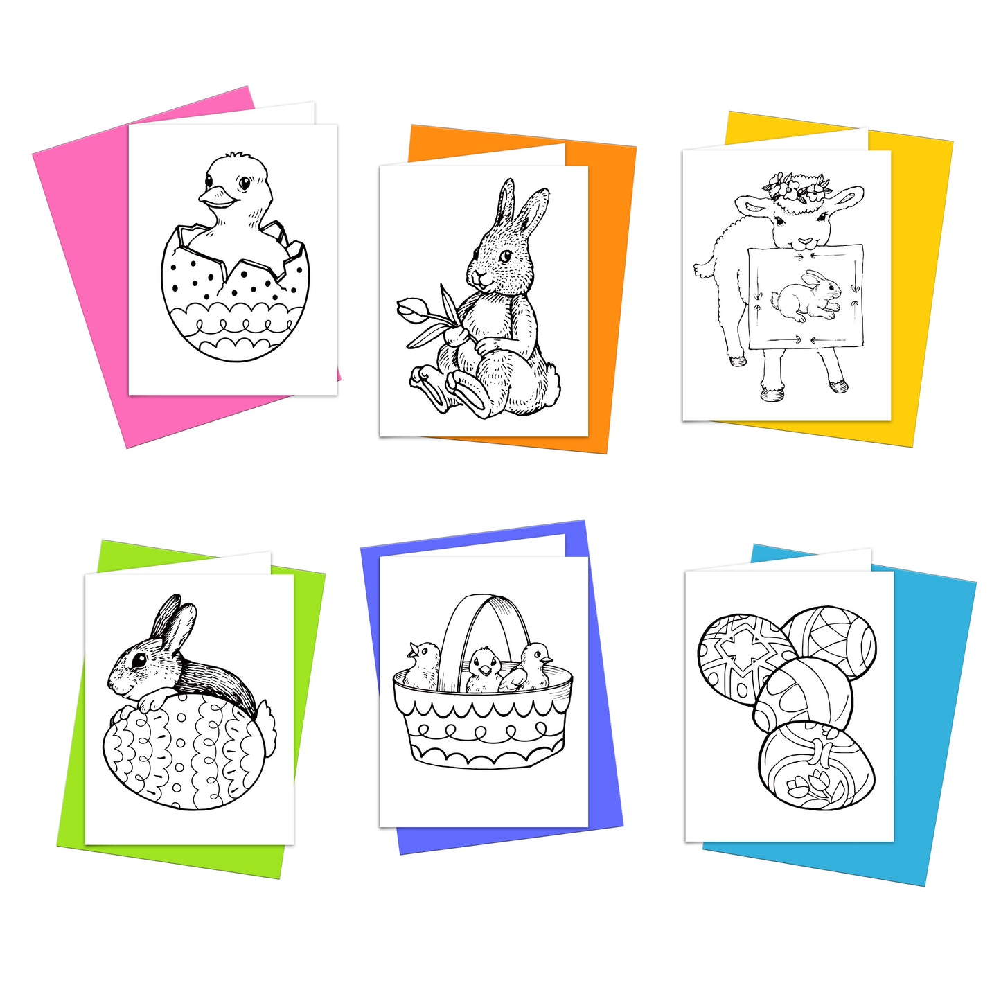 Happy Easter Coloring Cards