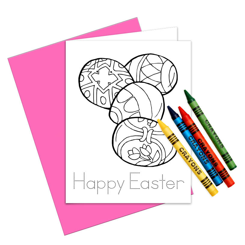 Happy Easter Eggs to Color