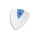 White eraser with a blue grip space on a white background