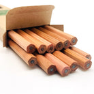 Cedar wood #2 graphite pencils in a cardboard box on a white background