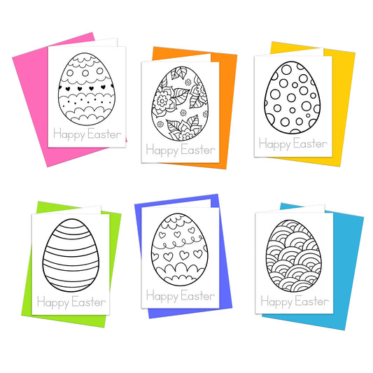 Happy Easter Eggs to Color