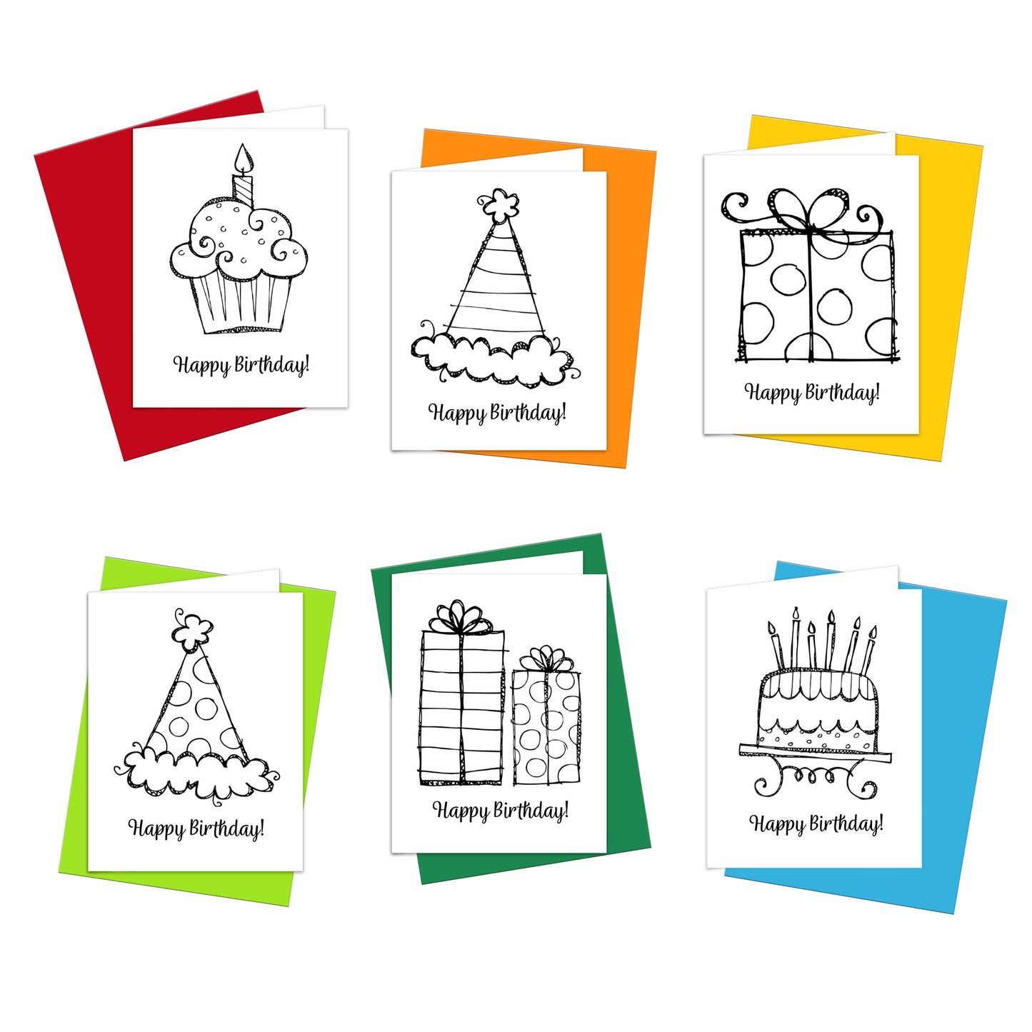 Coloring cards for all ages and anyone that loves to color. Make your own Happy Birthday cards. Bold designs and easy and fun to color images. Great for dementia patients and memory care.