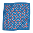 Bandana with Blue fabric with red and white floral pattern