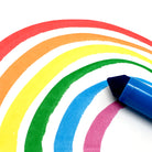 Washable markers drawing a rainbow