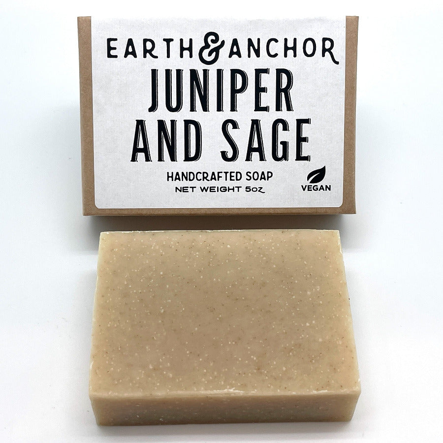 Juniper and Sage Natural Soap on a white background