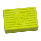Lime green KUM eraser on a white background