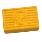Yellow KUM eraser on a white background