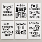 Stationery set of 6 motivational notecards with inspirational phrases that will appeal to fitness enthusiasts and followers of the 75Hard program, crossfit, rucking lifestyle. 