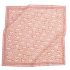 Pink scarf with horse pattern on a white background