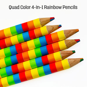 Rainbow Pencils - Quad Color - 4-in-1 Multi Colored Pencils