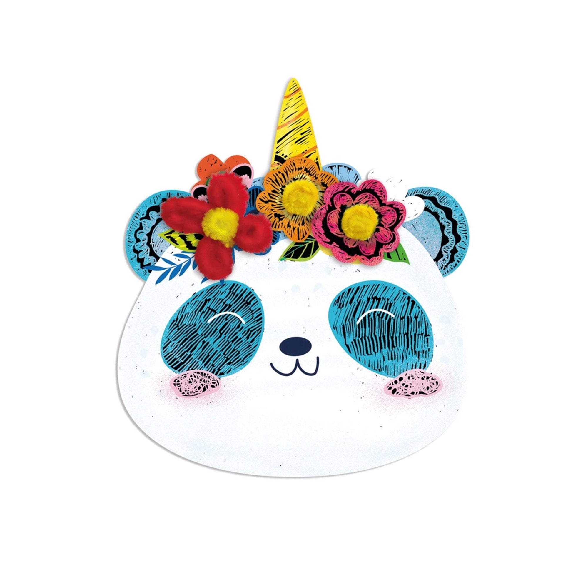 Rainbow scratch art activity with Panda
