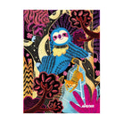 Rainbow scratch art activity with sloth in the jungle