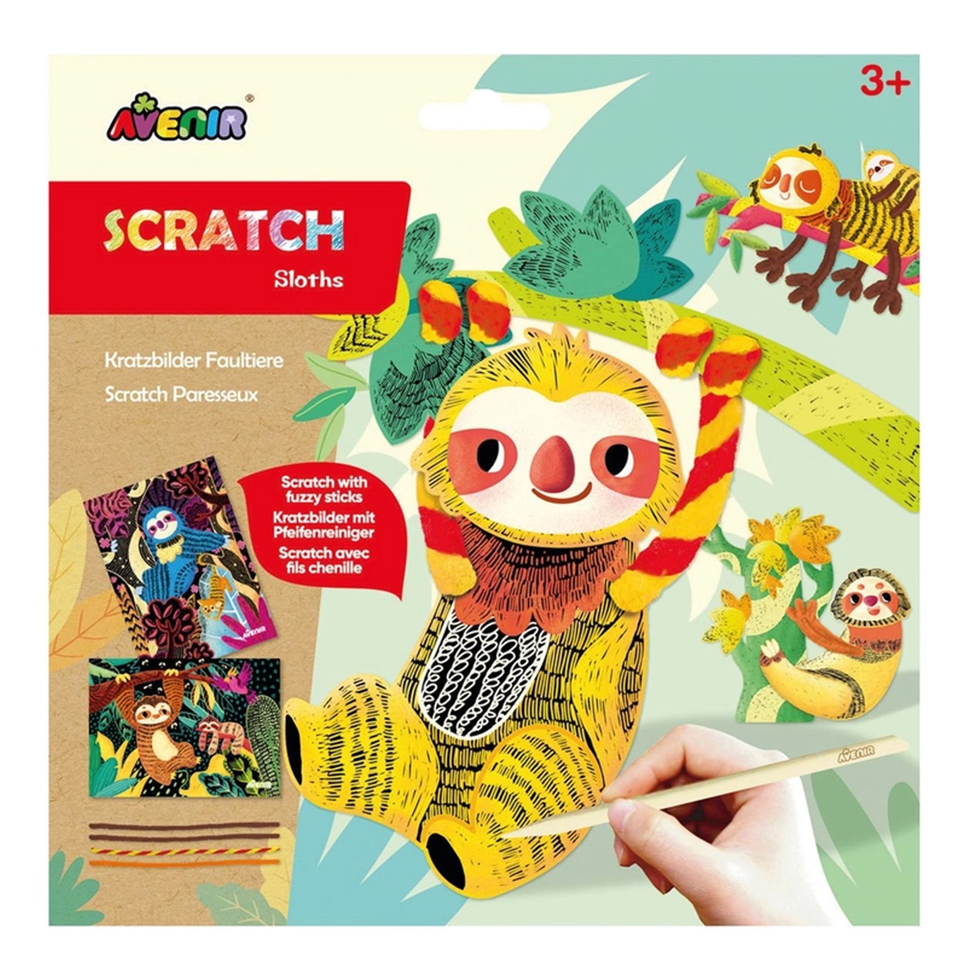Sloth scratch kit art activity for kids