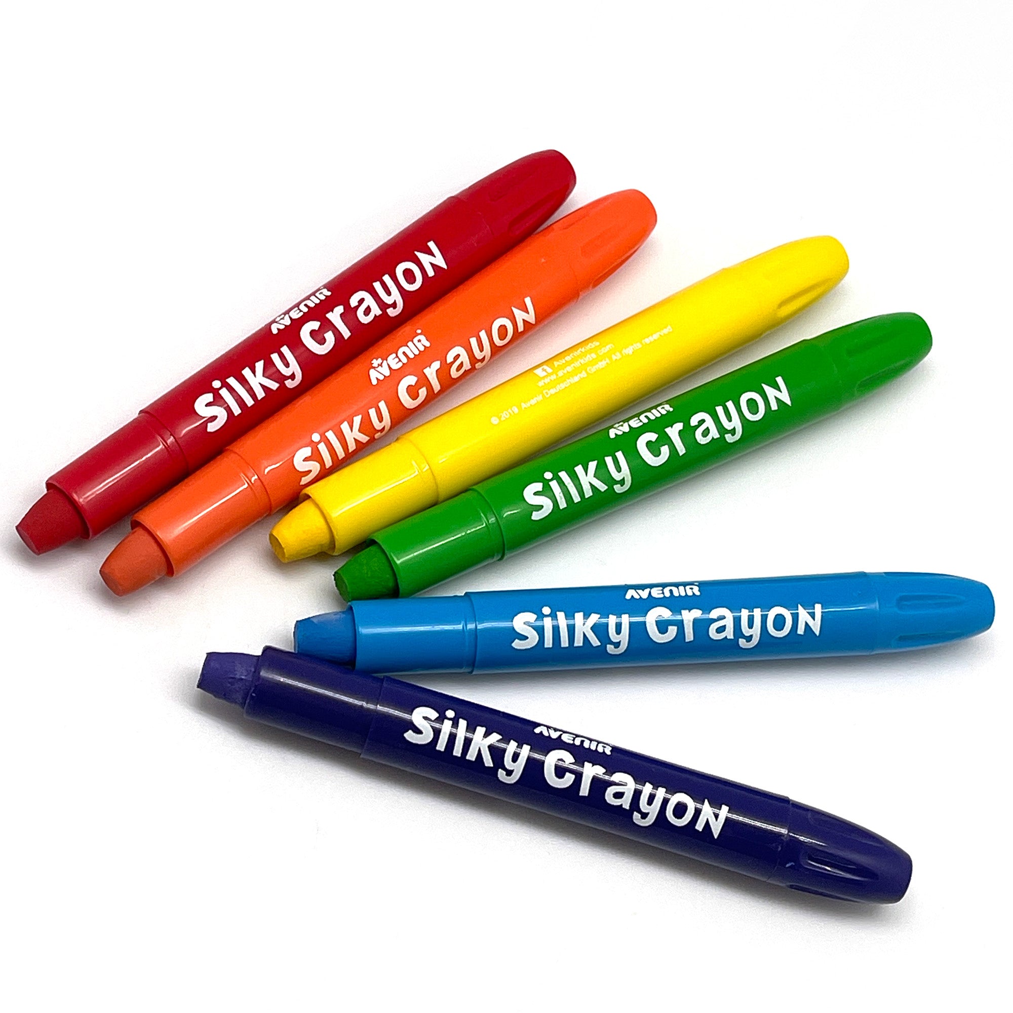 silky twist up watercolor crayons on a white background