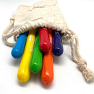 set of colorful silky watercolor crayons in a bag