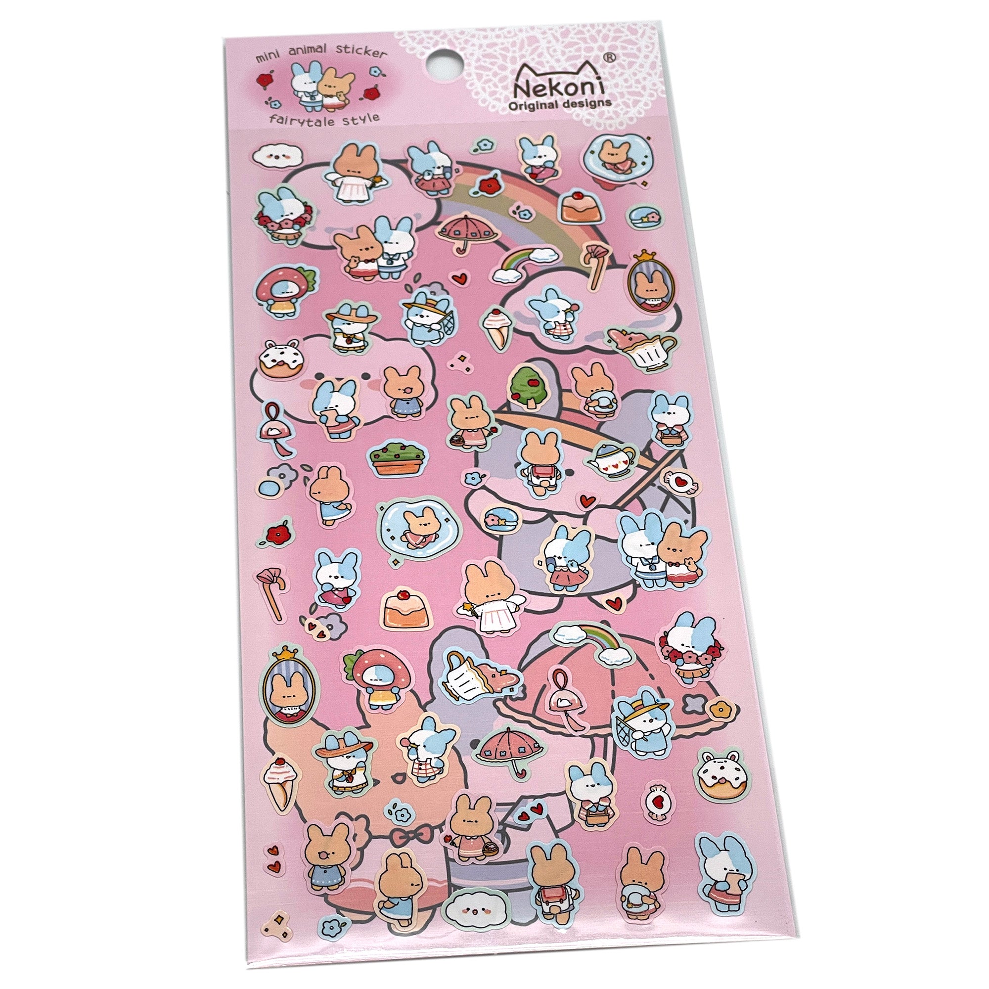 Adorable bunny rabbit cute sticker sheet for Easter or kids gifts